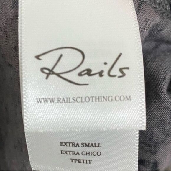 Rails Sami Python Snake Print Charcoal Long Sleeve V-Neck Shirt SIZE XS - Picture 6 of 9